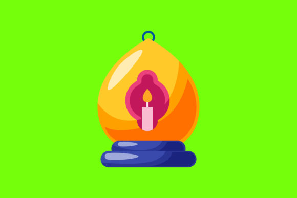 Decorative Candle Holder Icon Illustration Designs
