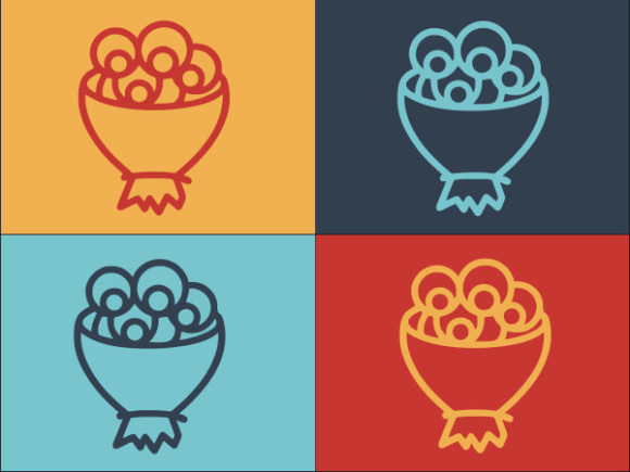 Decorative Flower Bouquet: Graphics for Elegant Logos
