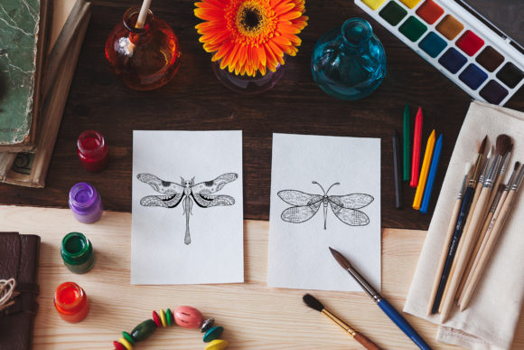 Dragonfly Mandala Coloring Pages Graphic