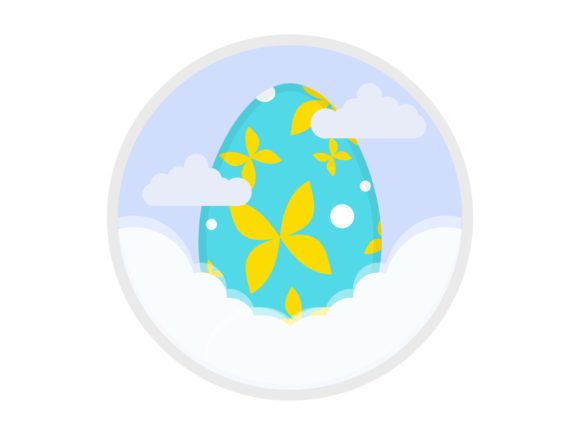 Easter Egg Bunny Decorative Flower Graphics