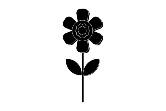 Flower Decorative Black Icon Design