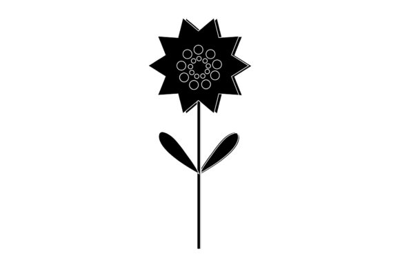 Flower Decorative Design Black Icon
