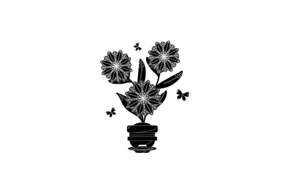 Flower Pot Decorative Black Icon