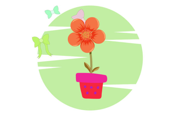 Flower's Beauty Decorative Circle Ribbon Graphics