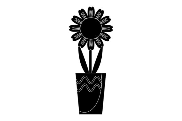 Flowers Decorative Black Icon Graphics