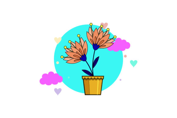 Flowers Home Decorative Circle Cloud Graphics