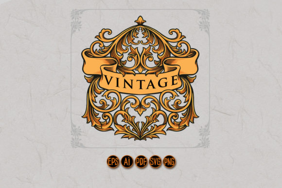Gold Calligraphy Decorative Vintage SVG for Graphics and Logos
