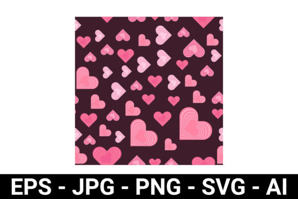 Heart Paper Cutout Seamless Pattern Graphics