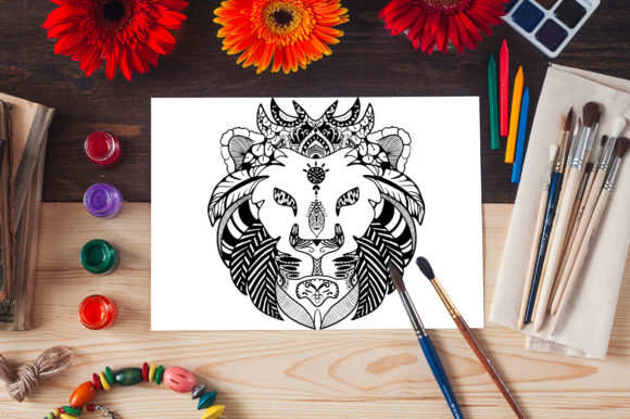 Lion Mandala Coloring Pages: Graphics & Print Templates