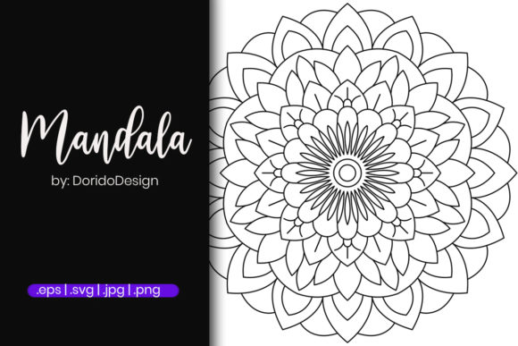 Mandala Coloring Page Design for Adults Graphics