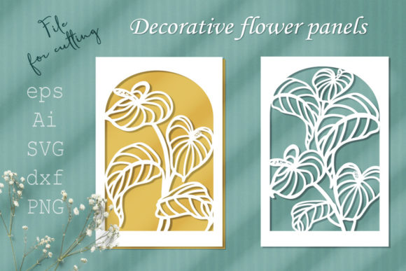 Panel with Flowers. Cutting File: Graphics & Crafts for Creative Branding