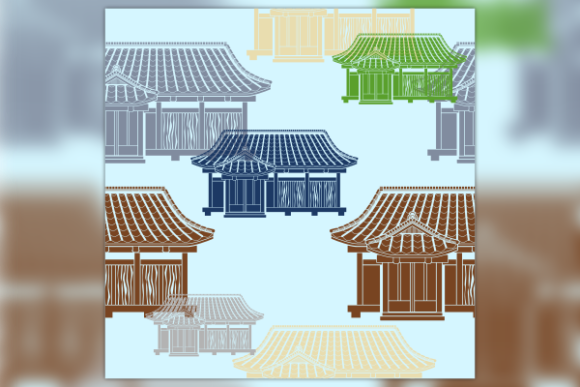 Traditional Japanese House Pattern Graphics and Patterns